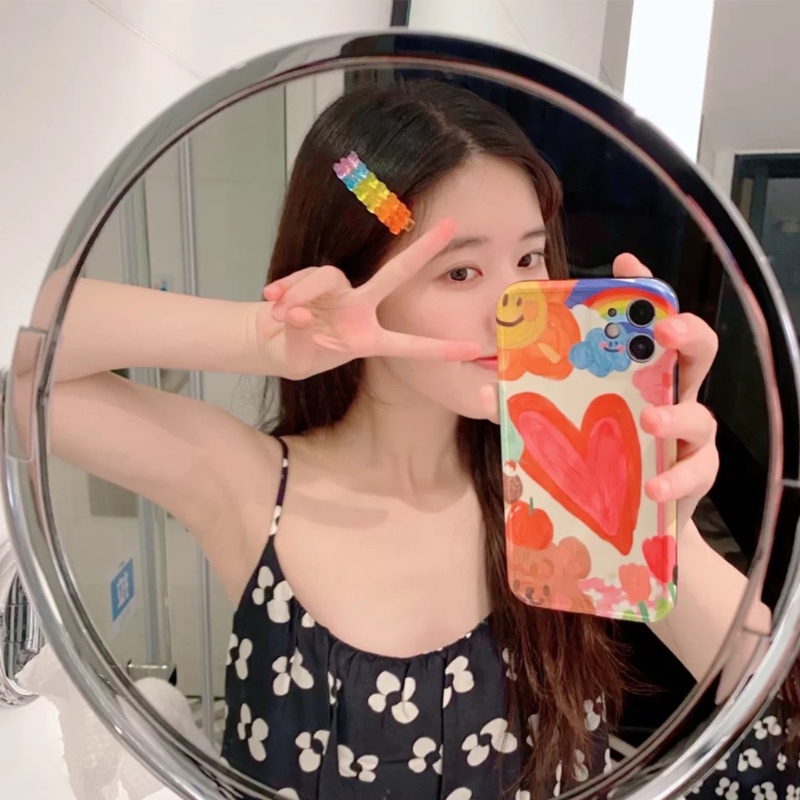 Kẹp Tóc Hình Chú Gấu Bằng Resin Màu Sắc Ngọt Ngào Thời Trang