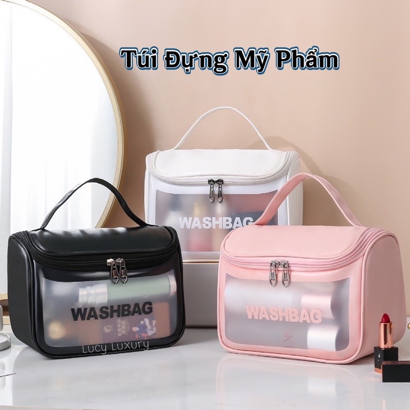 Túi đựng mỹ phẩm đồ trang điểm du lịch chống nước có quai xách