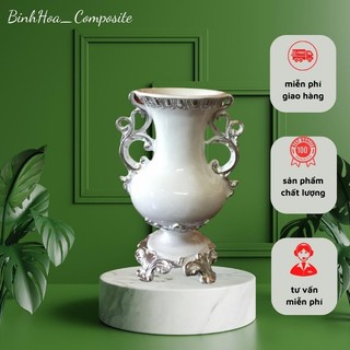 Bình hoa cúp s10 composite mã bh58, lọ cắm hoa cao cấp, bình cắm hoa giả
