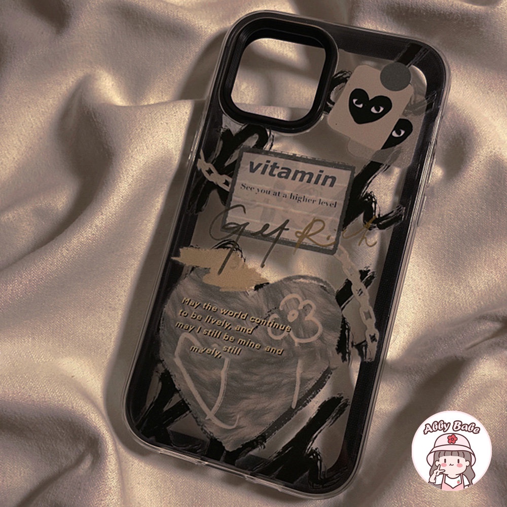 Ốp Điện Thoại TPU Mềm Trong Suốt Chống Sốc Chống Trượt In Họa Tiết Trái Tim 3 Trong 1 Cho Iphone 11 7Plus 13 12 11 Pro Max X XS 12 13 XR