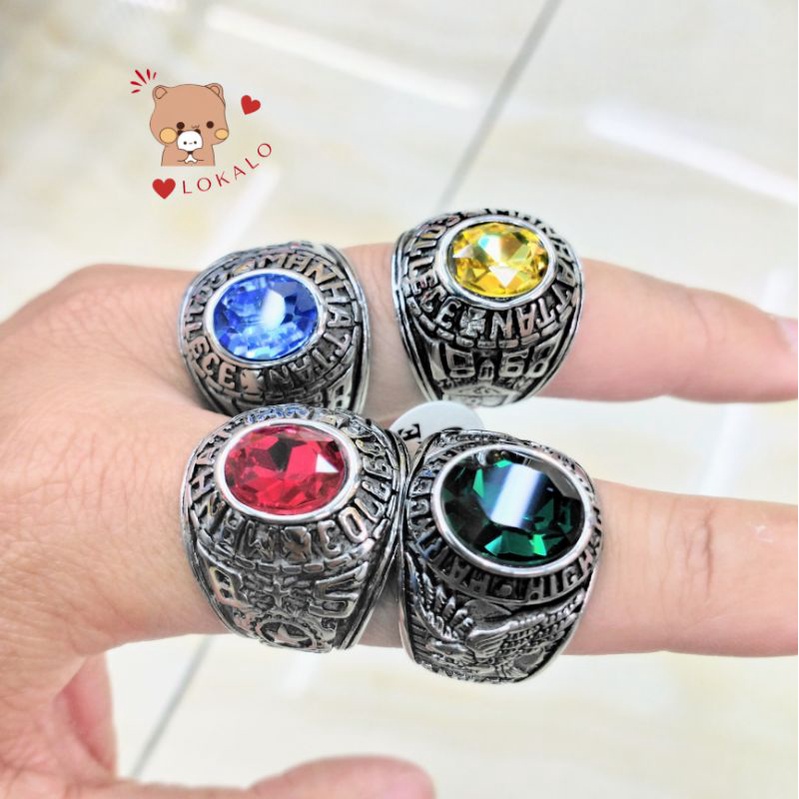 (Có Video Thật) NHẪN NAM INOX QUÂN ĐỘI MỸ ĐÁ 04 MÀU - đẹp, không đen - phong cách cá tính độc đáo - tặng hộp