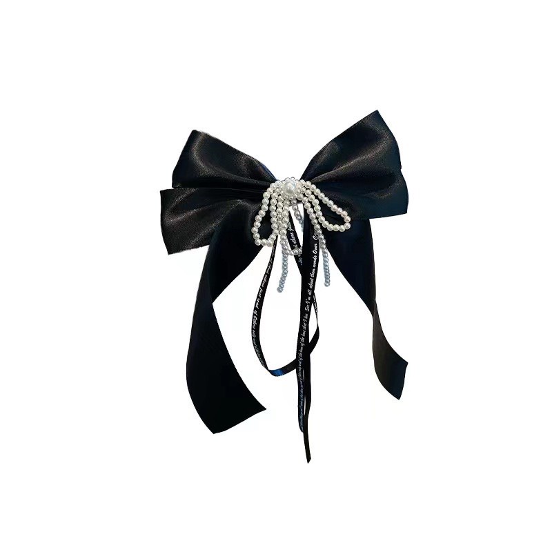 Kẹp tóc nơ đính ngọc trai nhân tạo phong cách Hàn Quốc mã K1