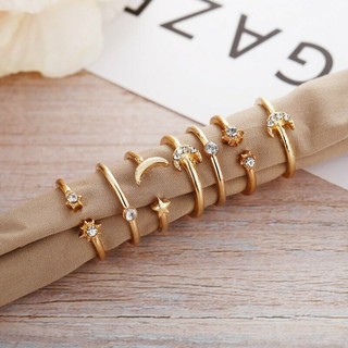 Set 17 Nhẫn Đốt Ngón Tay Mạ Vàng / Bạc Phong Cách Boho