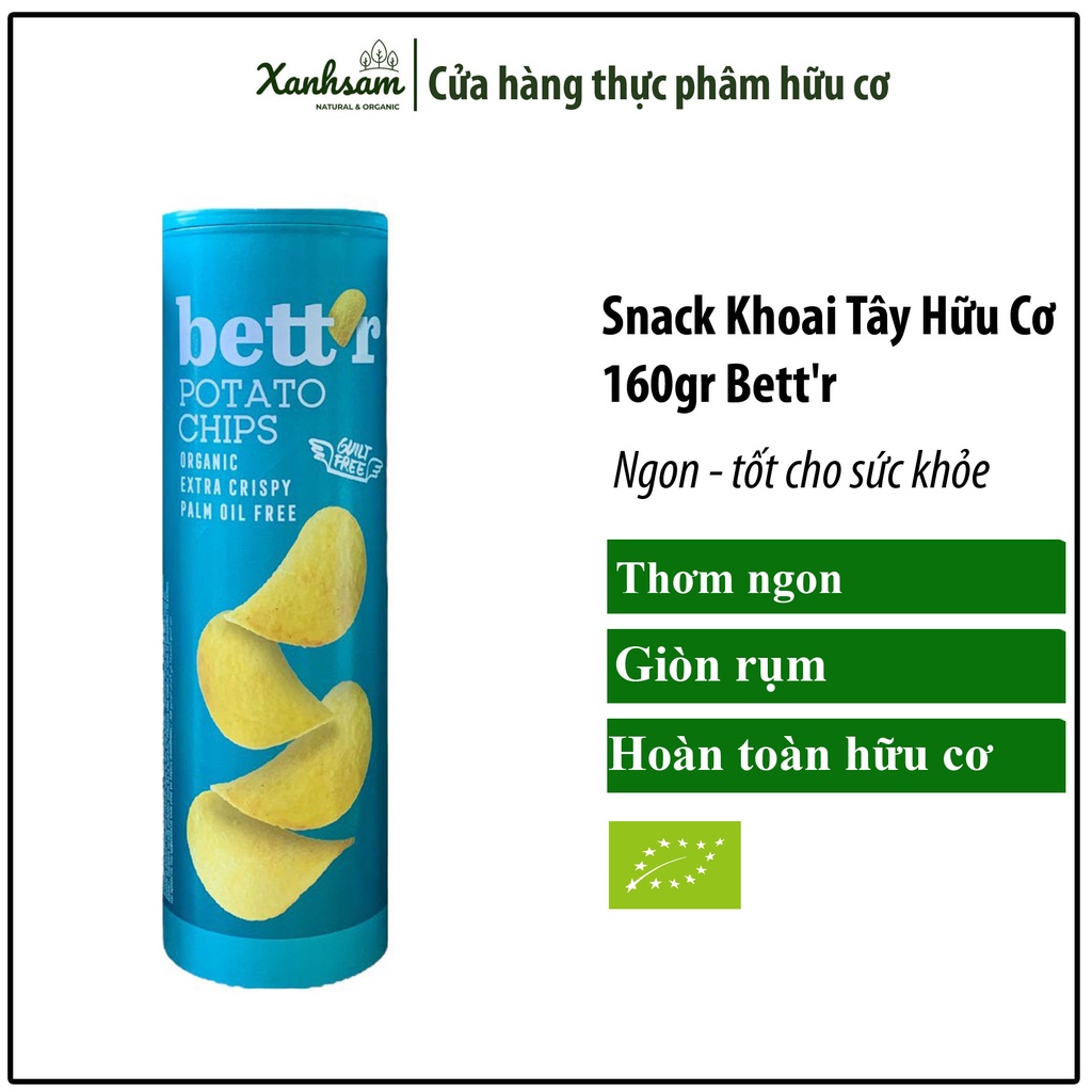 Snack Khoai Tây Hữu Cơ 160gr Bett'r - Xanhsam Organic