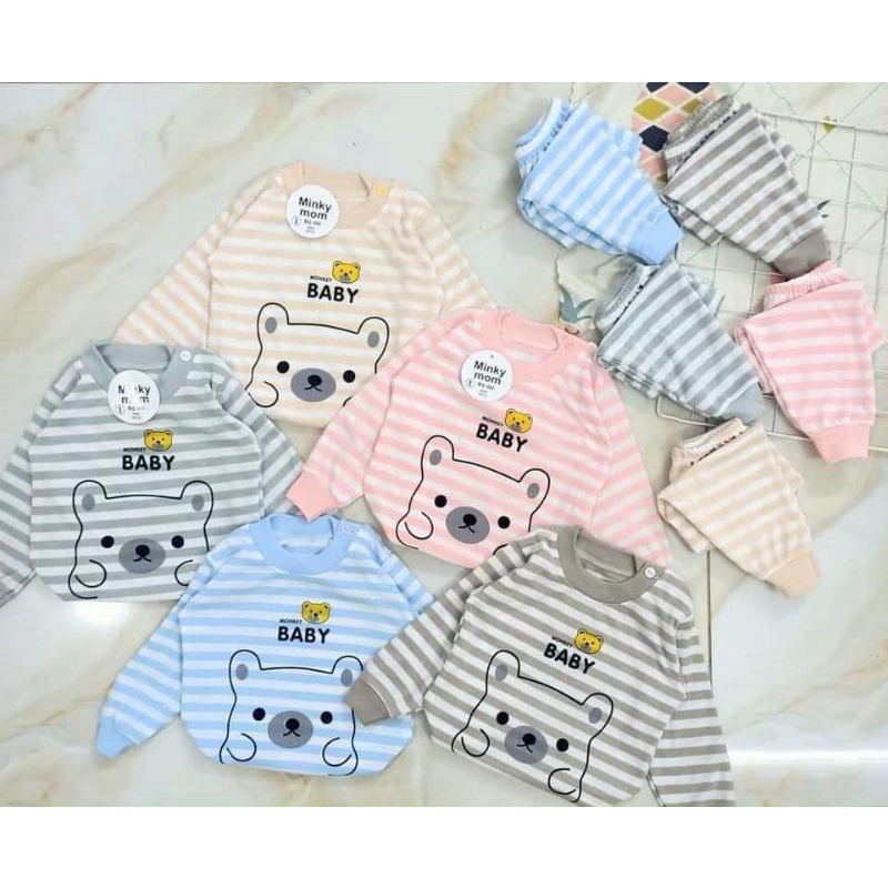 bộ nỉ thu đông kẻ naybaby cho bé trai gái