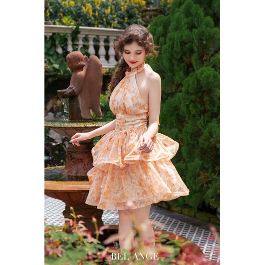 Bel Ange - Đầm voan tơ cổ yếm 2 tầng ROSE Dress