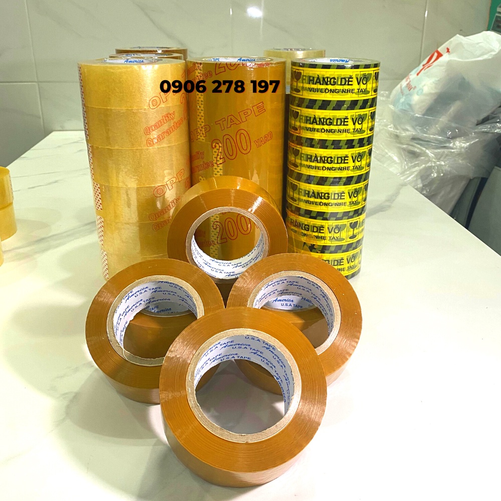 Băng Keo Dán Trong, Đục 1kg 100 Yard 1 Cây 6 Cuộn Nặng  Đóng hàng