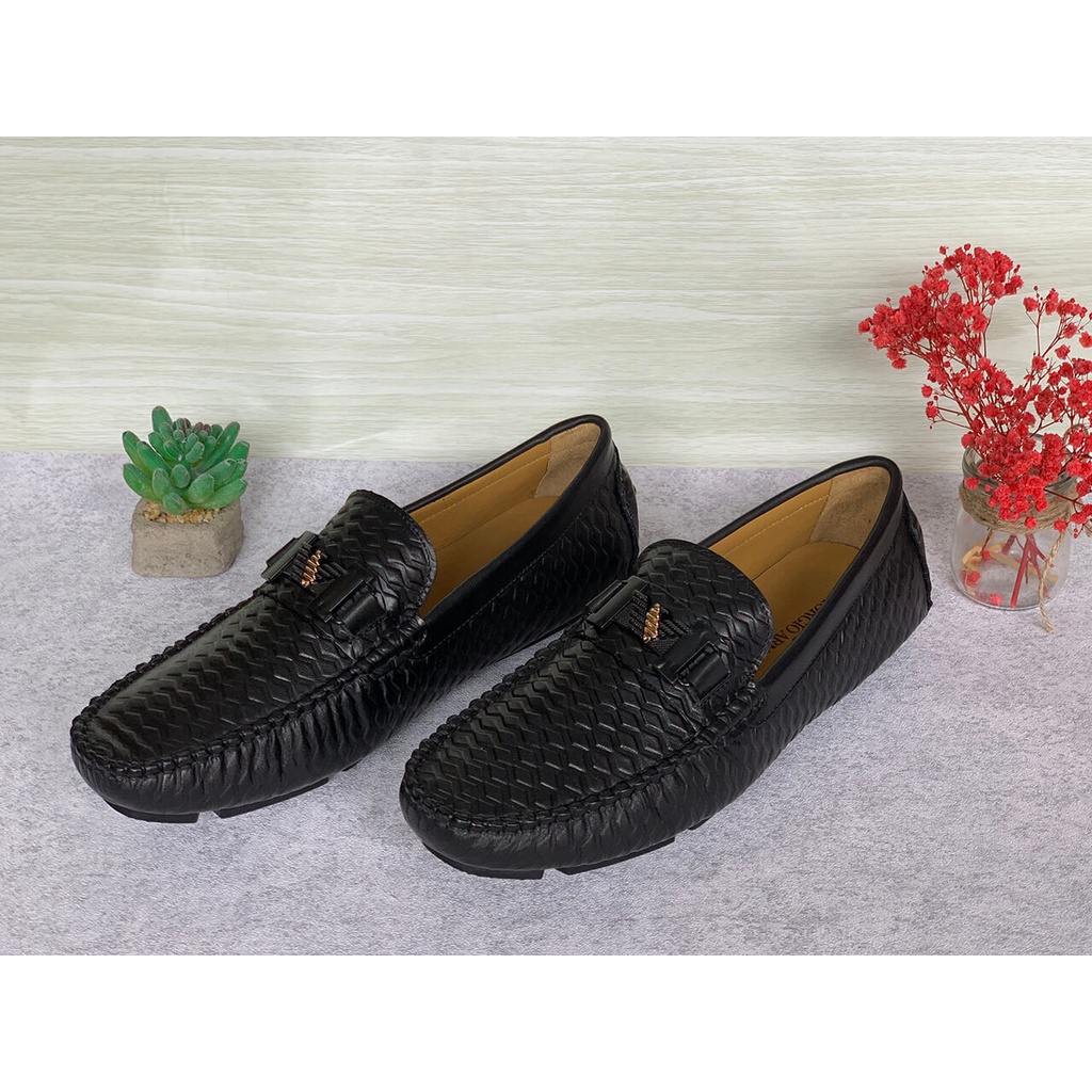 Giày Lười Nam Da Bò Cao Cấp Giorgio Armani GGA02