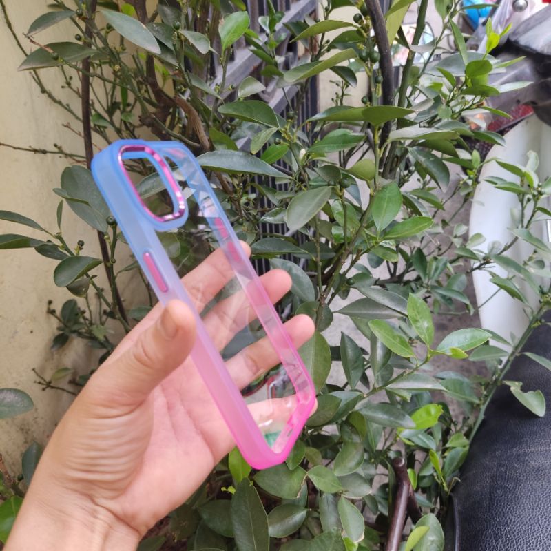 Ốp Điện Thoại Lưng Cứng Trong Suốt Màu  Cầu Vồng Cho iPhone 11