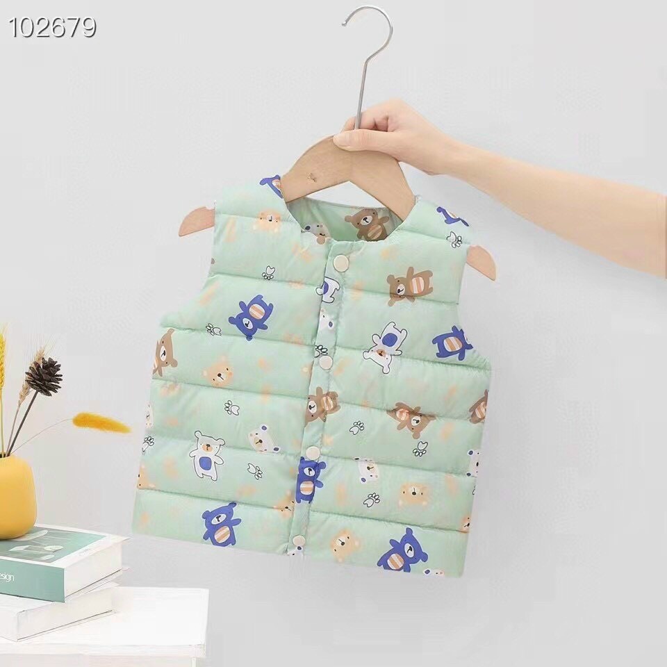 Phao gile cho bé trai, phao gile cho bé gái, áo gile phao Quảng Châu cho bé