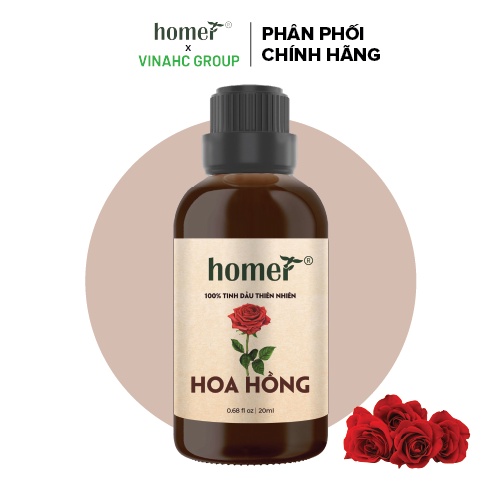 Tinh dầu Hoa Hồng Bungari Homer 20ml/100ml - Rose Essential Oil - đạt chuẩn chất lượng kiểm định