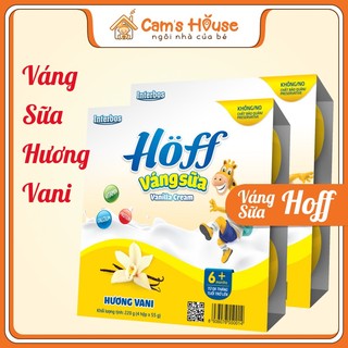 Váng sữa hoff - vỉ 4 hộp x 55g - hương vani/sữa non/hạt dẻ/hạt óc chó - sản phẩm dành cho trẻ em trên 6 tháng tuổi