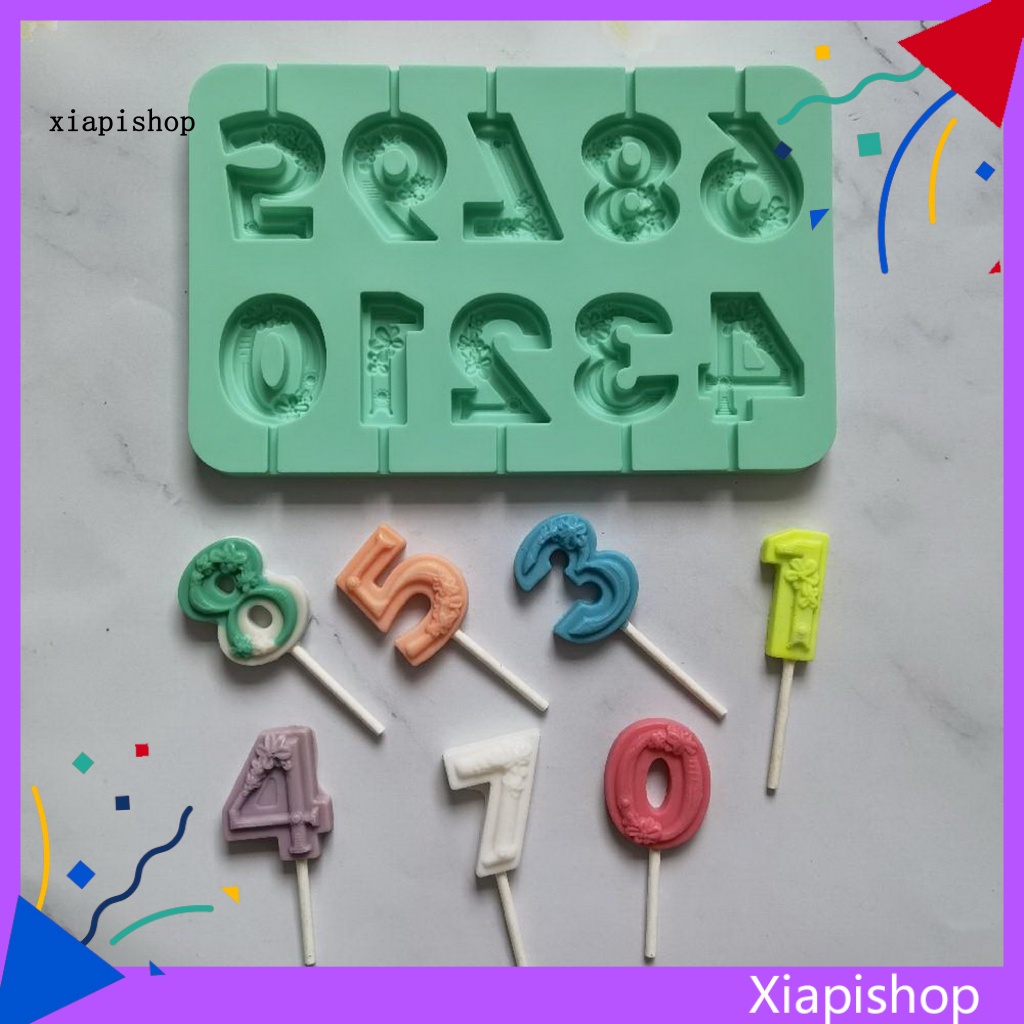 Khuôn Làm Kẹo Mút / Sô Cô La Hình Số / Chữ Cái DIY Có Thể