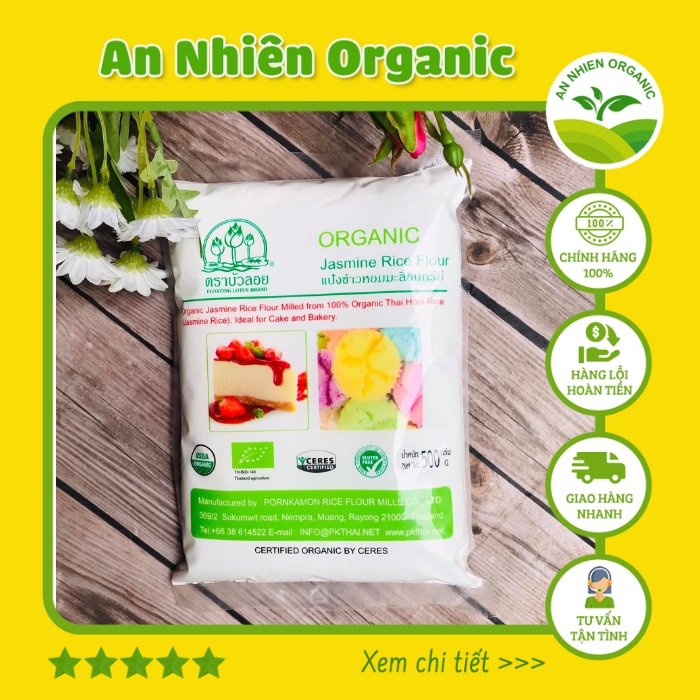 Bột Gạo Tẻ Hữu Cơ Thái Lan ( Xay Ướt ) 500g