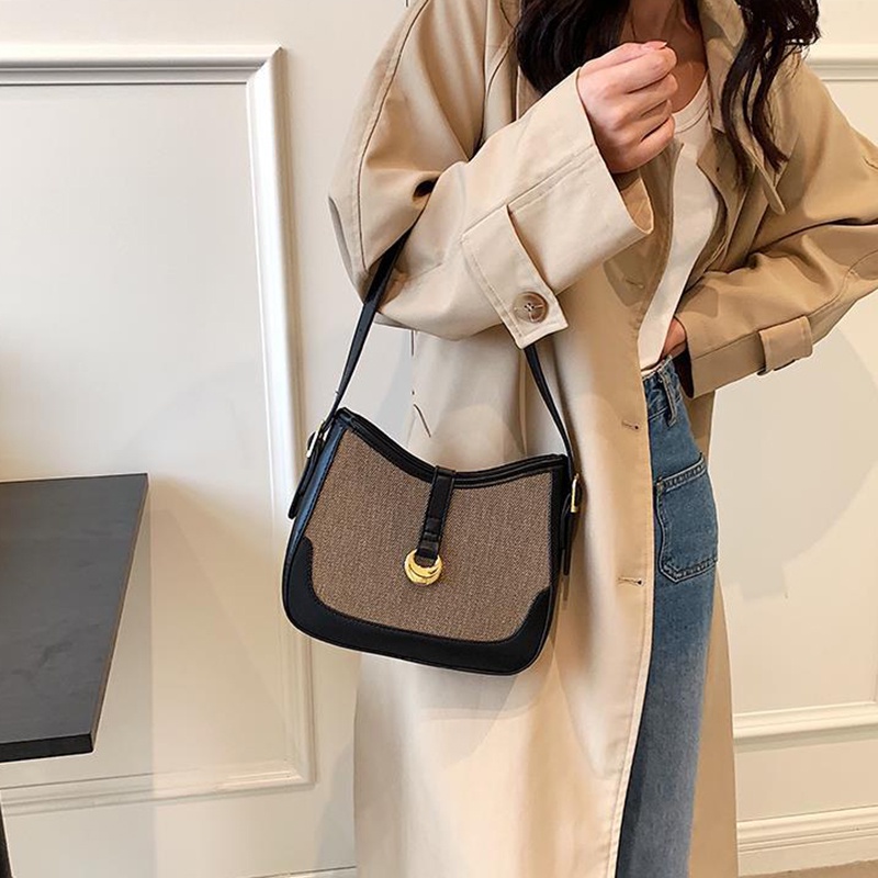 Túi Đeo Vai Màu Đen Kiểu retro Thời Trang Cho Bạn Gái