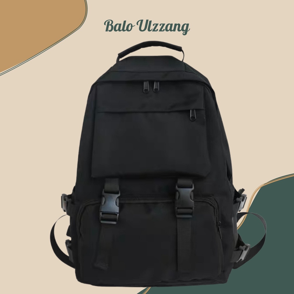 Balo nam nữ đi học Ulzzang basic chống nước, phong cách Unisex Hàn Quốc dành cho học sinh, sinh viên 607ULZ