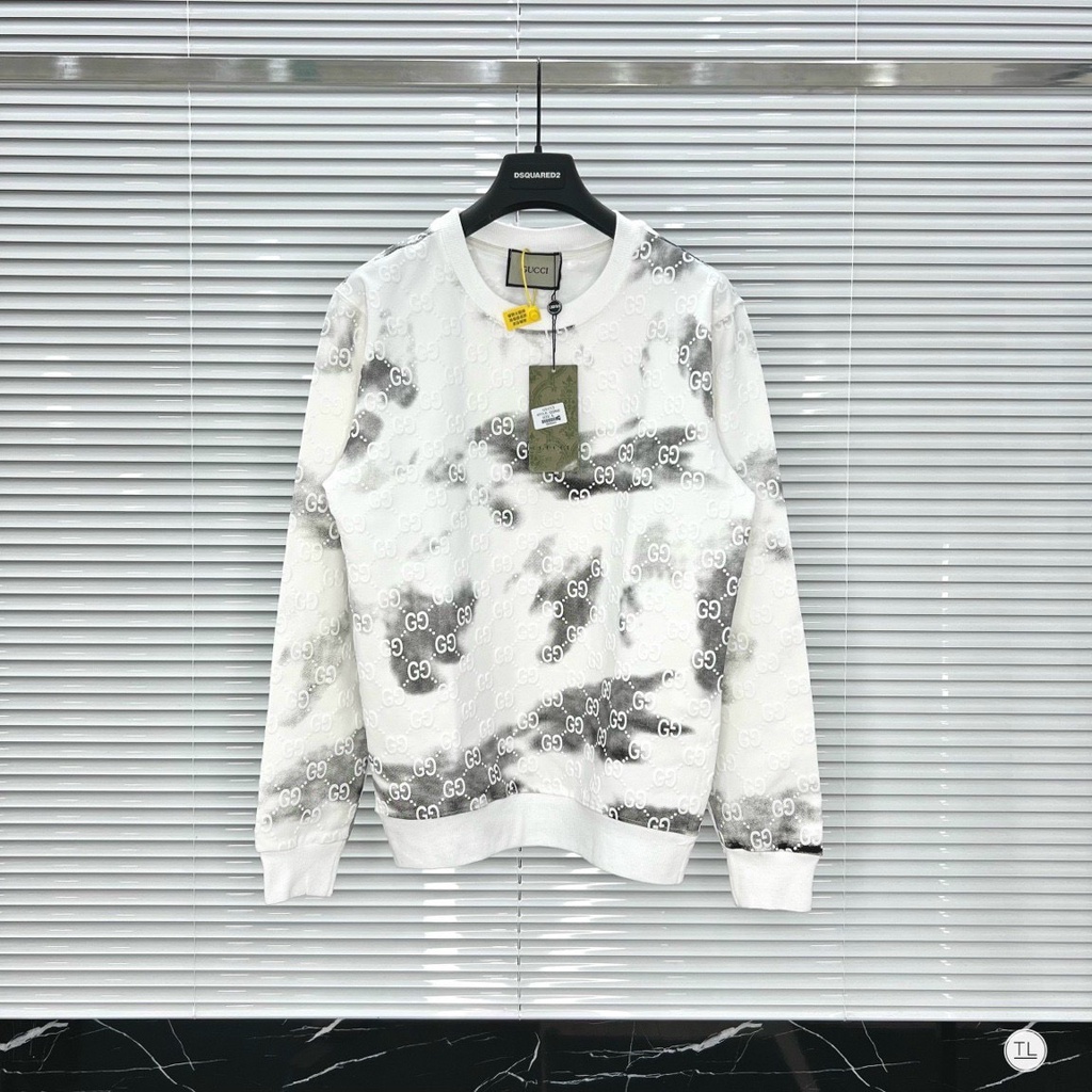 Áo thun nam gucci dài tay thu đông in loang chất cotton co dãn tuyệt đối