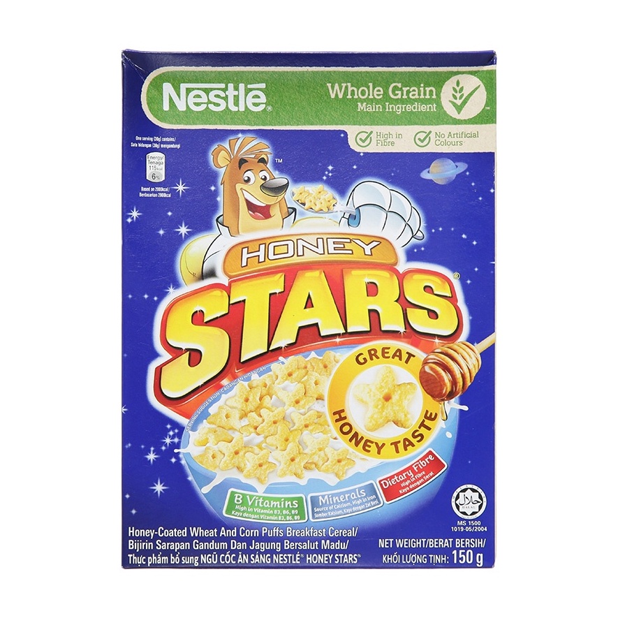Bánh ngũ cốc ăn sáng Nestlé Honey Stars hộp 150g và 300g