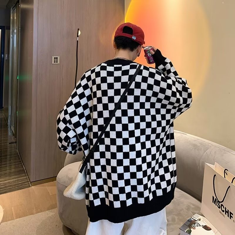 Áo Khoác Cardigan Dệt Kim Cổ Chữ V Dáng Rộng Thời Trang Mùa Thu 2022 Cho Nam