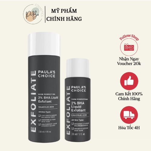 Dung dịch loại bỏ tế bào chết và thu nhỏ lỗ chân lông Paula’s Choice BHA 2%