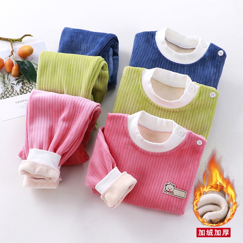 Bộ Quần Áo Giữ Ấm Dày Dặn Thời Trang Thu Đông Cho Bé 80-140CM