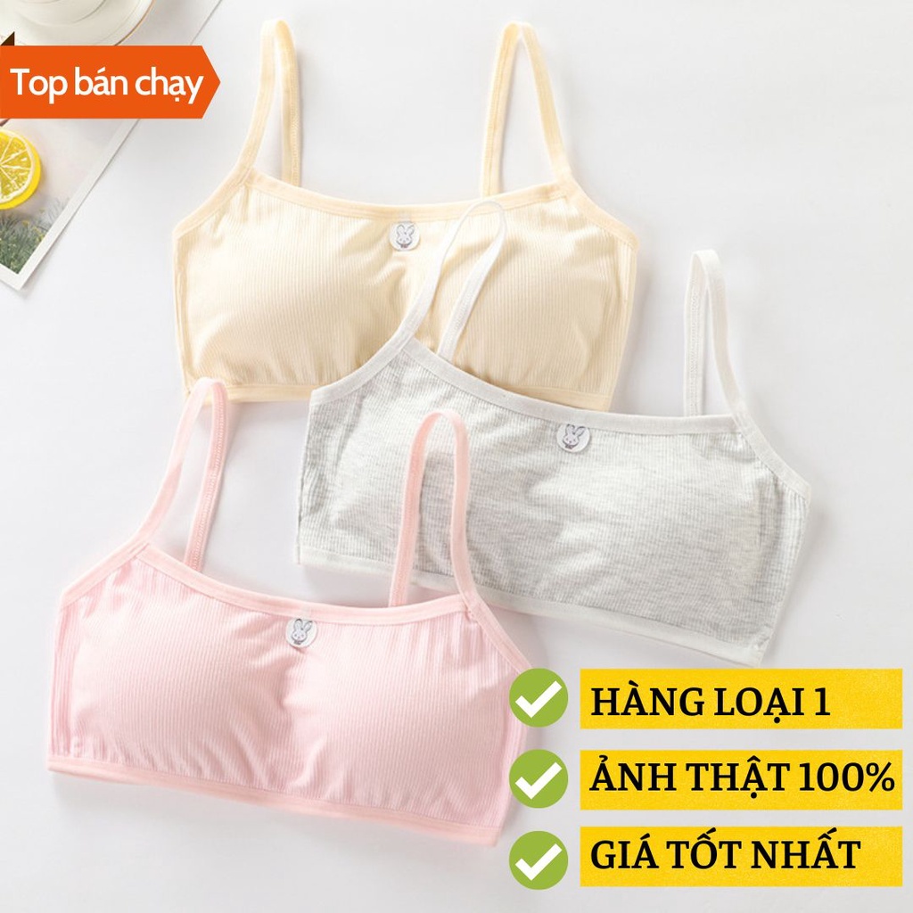 Áo lót nữ, áo lá cho bé gái học sinh từ 25kg đến 45kg 2 dây có mút tháo rời co giản 4 chiều siêu êm cho các bé