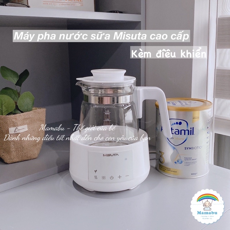 Máy Hâm Nước Pha Sữa Misuta Ấm Giữ Nhiệt, Bình Đun Nước Pha Sữa Dung Tích 1200ML Phiên Bản Mới Nhất Mamabu