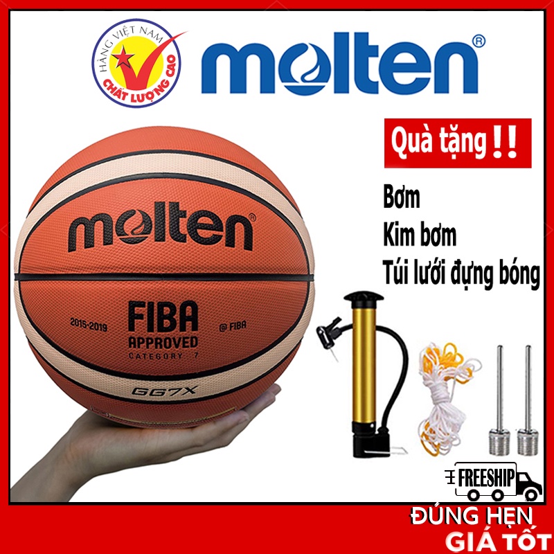 Molten Bóng Rổ Da Số 7 Banh Bóng Rổ Cao Cấp Tiêu Chuẩn Thi Đấu Đủ Size Trẻ Em Người Lớn Phù Hợp Sân