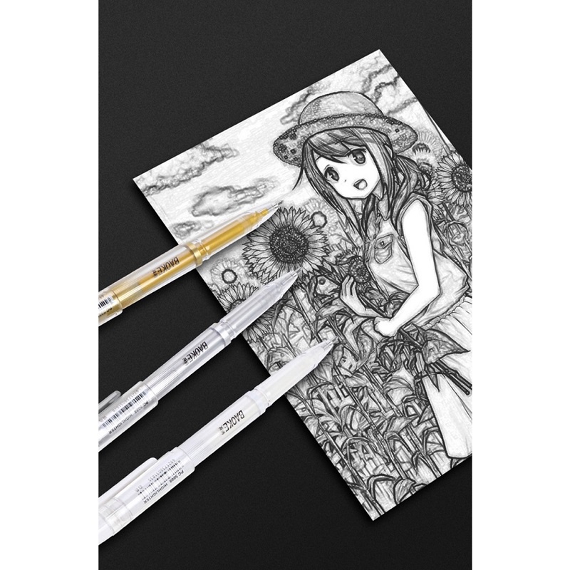 Bút nhũ đi nét 1.0mm line art caligraphy PC5088 / Bút chuyên trang trí ký vẽ viết thiệp và viết lưu niệm Baoke 5088