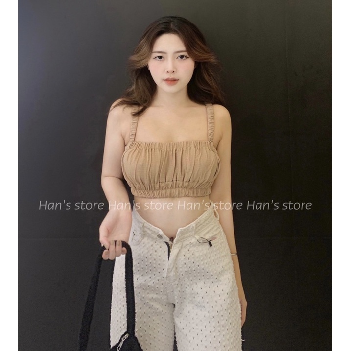 ÁO CROP DÂY NHIỀU MÀU NHÚNG CỰC XINH( ẢNH THẬT) | BigBuy360 - bigbuy360.vn