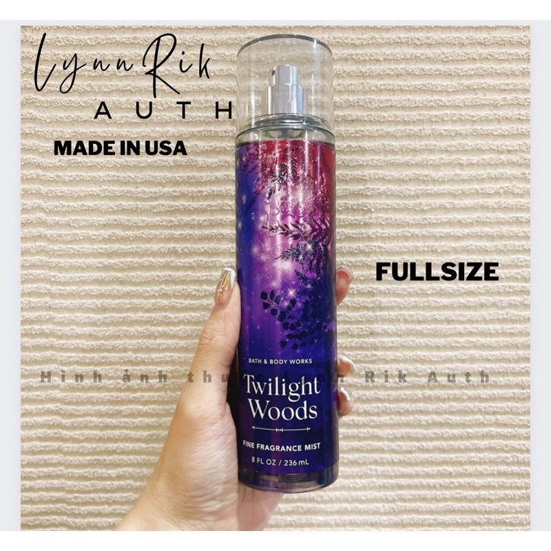 KÈM BILL TWILIGHT WOODS BBW USA BODY MIST XỊT THƠM & BODY LOTION BB