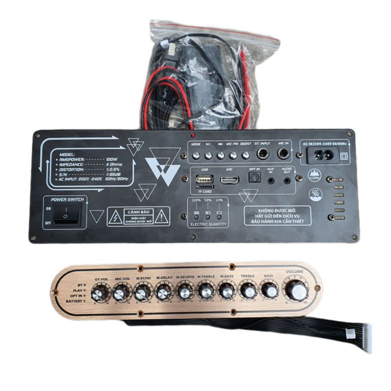 Combo mạch loa xách tay Diy Box 100W Reverb