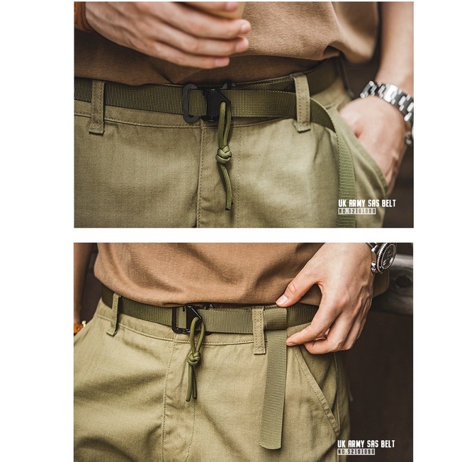 Thắt Lưng Khóa Cài Tự Động Màu Xanh Lá Quân Đội Mỹ Thời Trang Dành Cho Nam