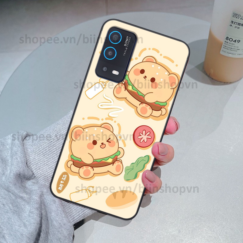 Ốp Oppo A54 / A55 in hình gấu chocolate kẹo ngọt siêu đẹp siêu xinh
