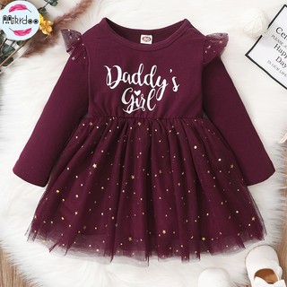 Đầm MIKRDOO dài tay phong cách công chúa thời trang mùa thu cao cấp cho bé gái 0-6 tuổi trong bữa tiệc