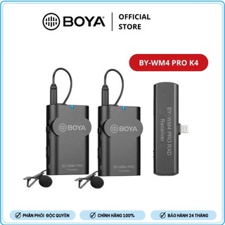 [BẢO HÀNH 2 NĂM]BOYA BY-WM4 Pro K4 - Mic thu âm không dây cổng Lightning, thu cho 2 người