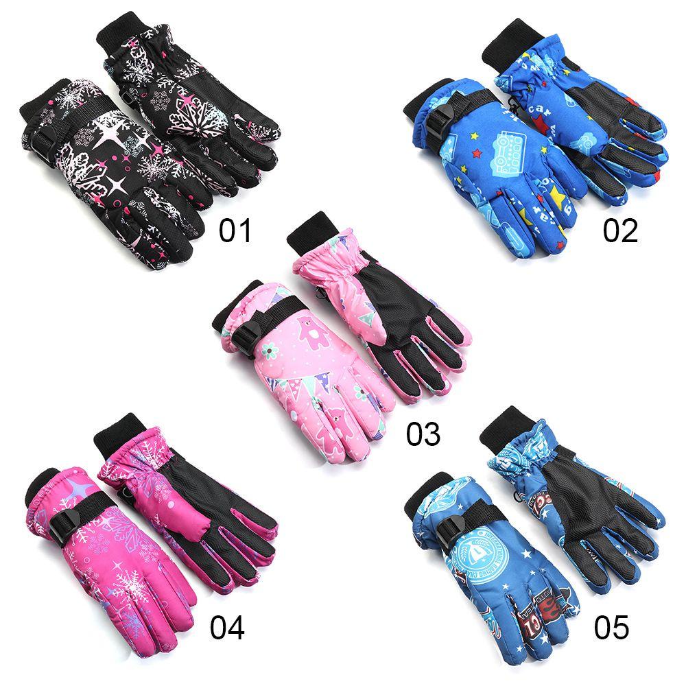 1 Đôi Găng Tay Trượt Tuyết Chống Gió Chống Nước Bảo Vệ Toàn Diện Cho Trẻ Em