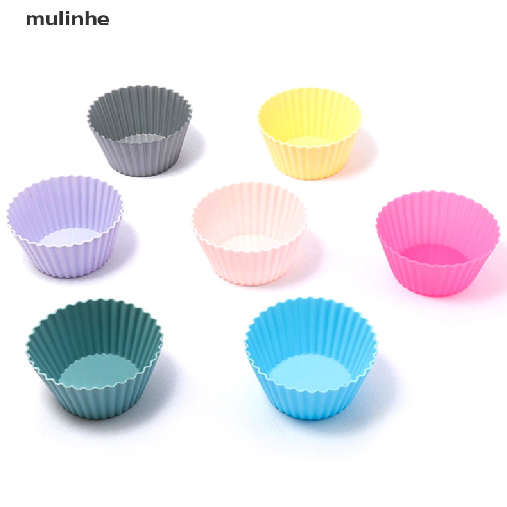 Set 10 Khuôn Làm Bánh Muffin Bằng Silicon Hình Tròn DIY