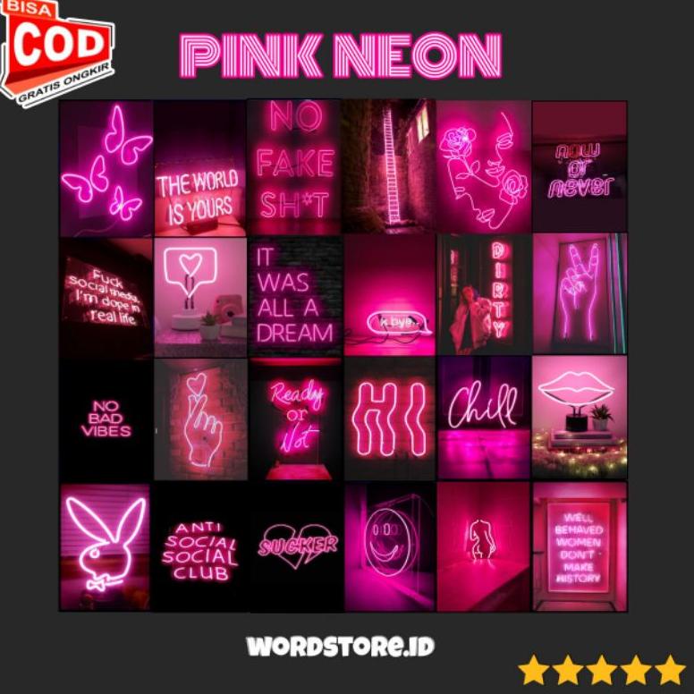 C8q (16 Cái) Áp Phích Thẩm Mỹ Khổ A5 | Áp Phích Neon Màu Hồng | Áp Phích Màu Hồng Nhạt | Trang Trí Phòng✺ (Cập Nhật) Gửi bây giờ ☌