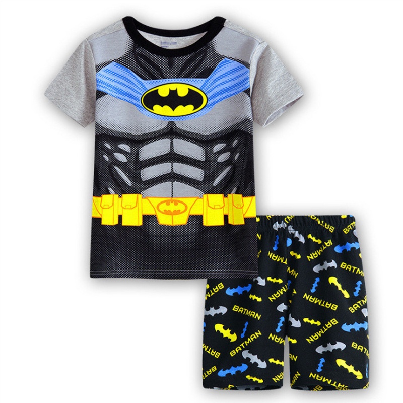 Set Áo Thun Tay Ngắn Phối Quần Short Vải Cotton In Hoạt Hình Người Nhện Thời Trang Cá Tính Cho Bé Trai