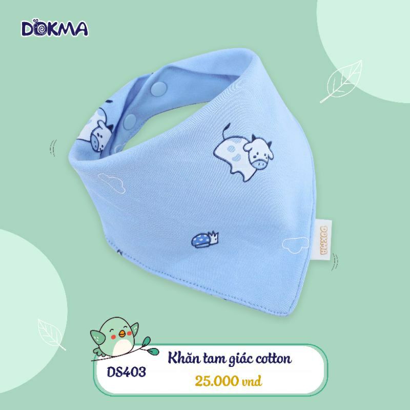 Khăn yếm tam giác cotton Dokma in hình siêu xinh