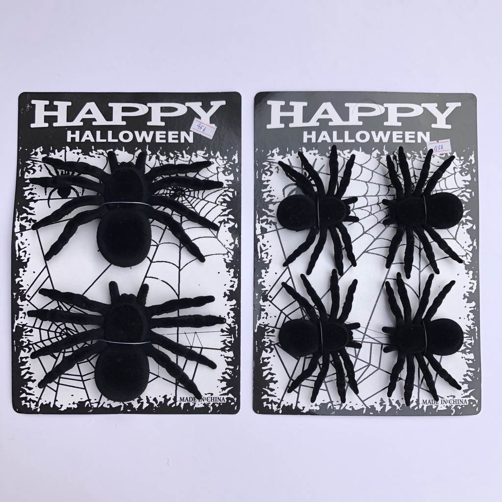 Vỉ nhện nhung đen trang trí Halloween