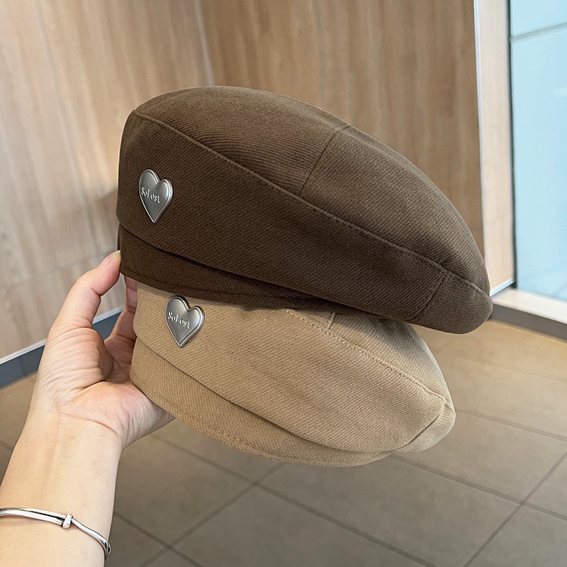 Nón Beret Màu Đen Thời Trang Mùa Thu Phong Cách Hàn Quốc Cho Nữ