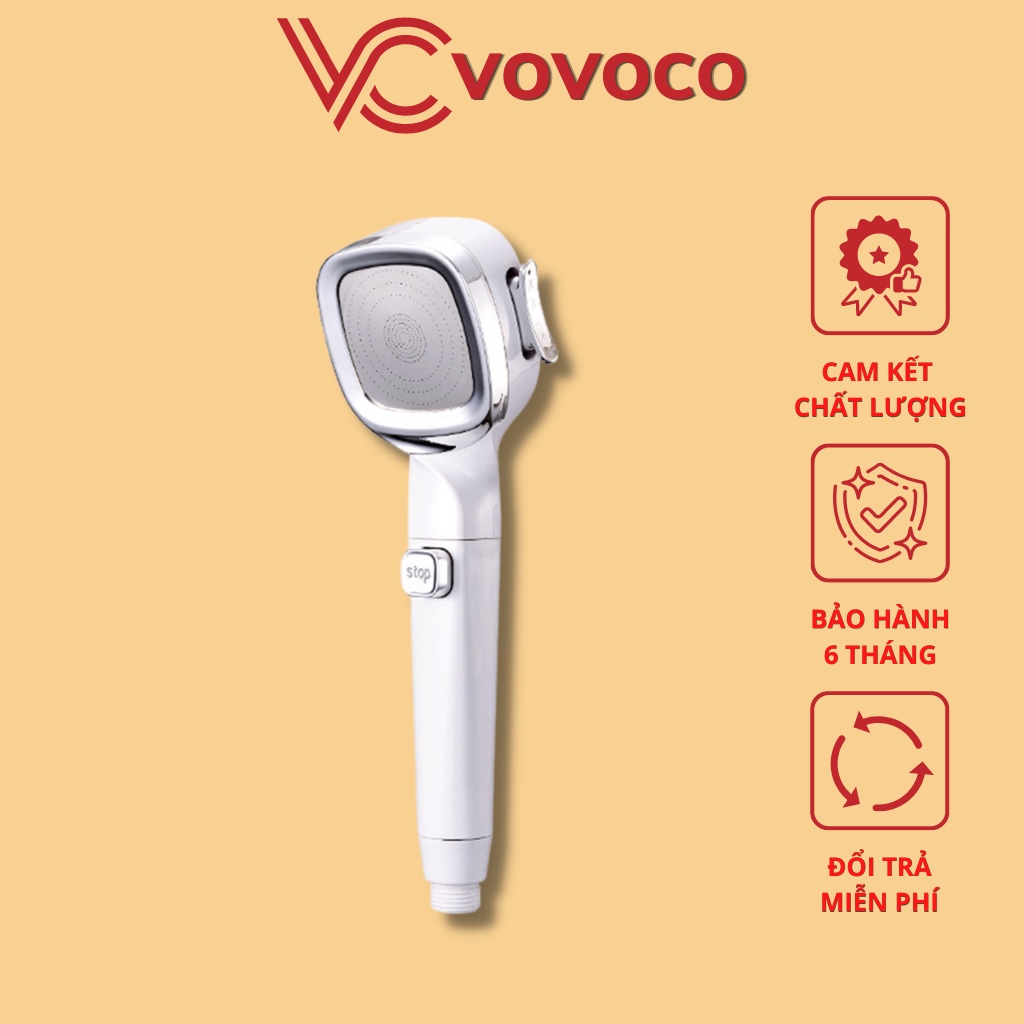 Đầu vòi sen tăng áp 4 chế độ phun nước vòi sen thế hệ mới tiết kiệm nước tích hợp chức năng vòi xịt nước tiện ích vovoco
