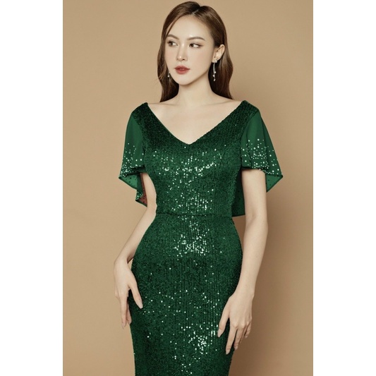 SIZE>70KG ĐẦM DẠ HỘI KIM SA TAY CHOÀNG