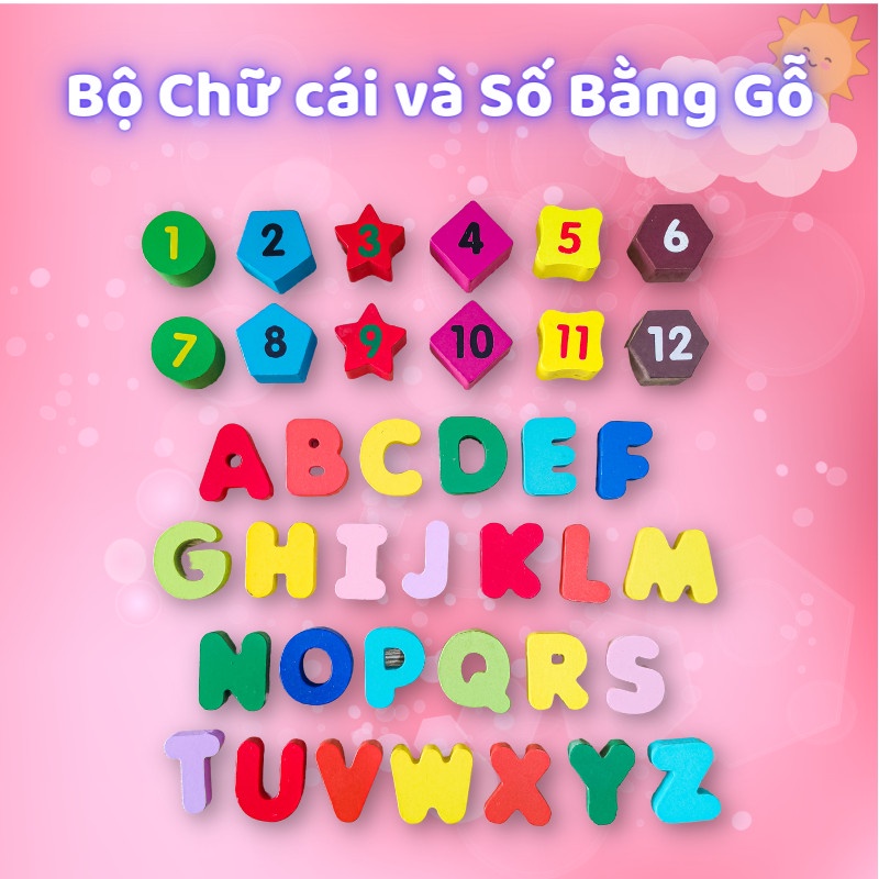 Túi Chữ Cái, Chữ Cái Gỗ Nổi Chữ Và Số Cho Bé Làm Quen Với Chữ Cái Và Số
