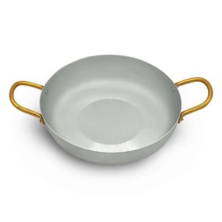 Chảo nhôm đáy bằng quai vàng 18cm