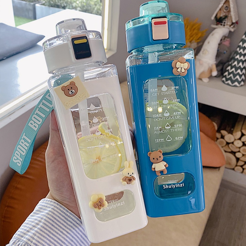 Bình Nước Botol Không BPA Sức Chứa Lớn Có Ống Hút Và Dây Đeo