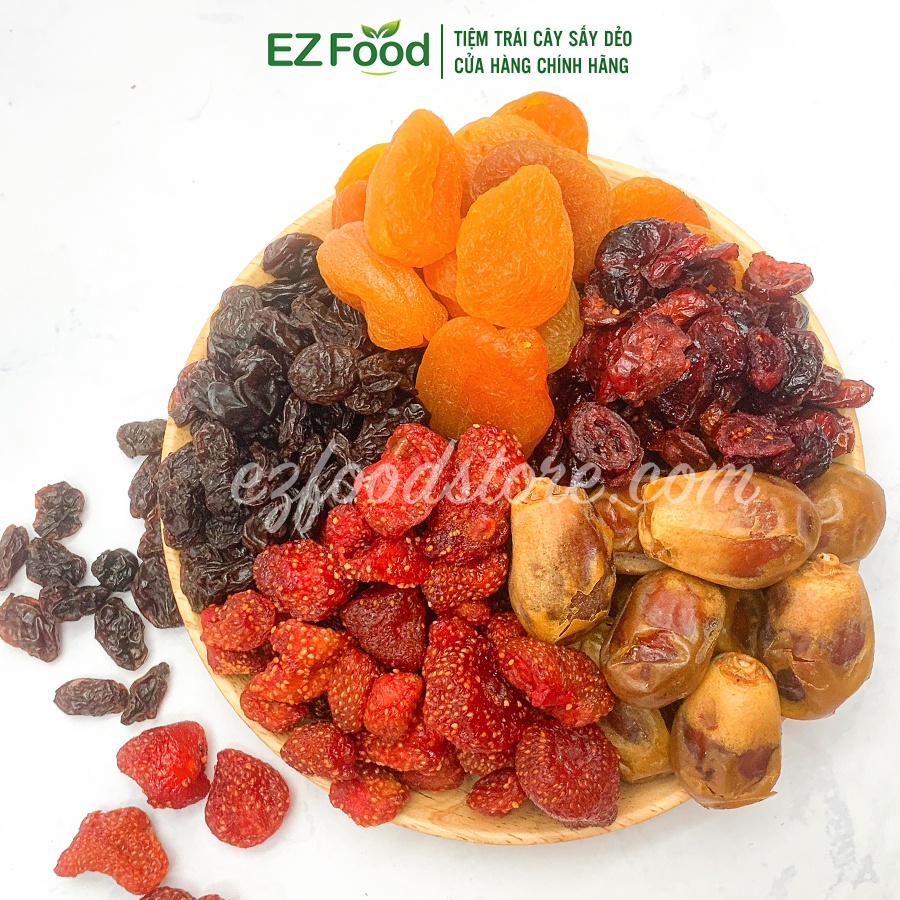 500G Mix Trái Cây Sấy Dẻo Không Đường EZFOOD - Ăn Vặt Dinh Dưỡng Bà Bầu Trái Cây Sấy Tốt Cho Sức Khỏe