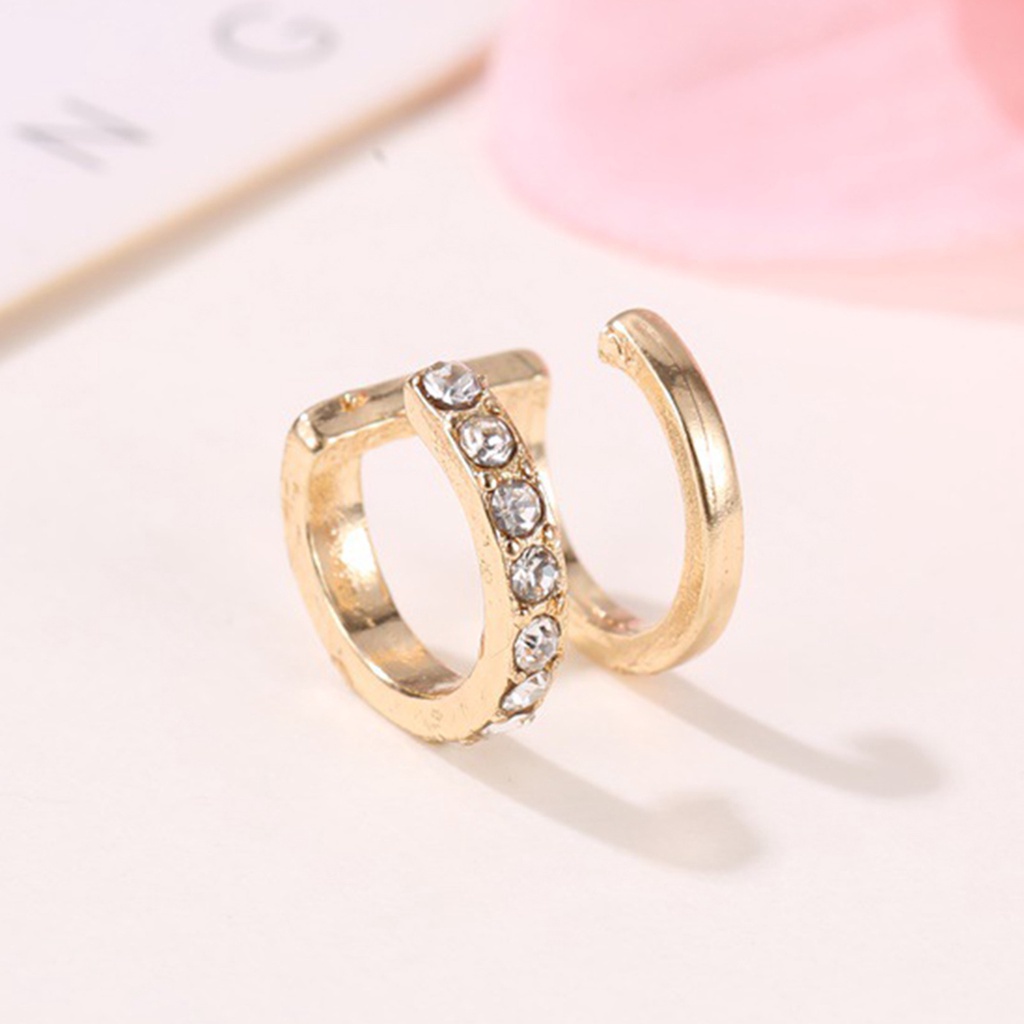 1 chiếc khuyên tai kẹp đính đá thời trang